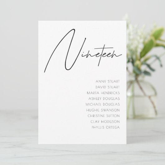 Tabel 19 sjabloon Moderne wedloop Kaart (Staand voorkant)