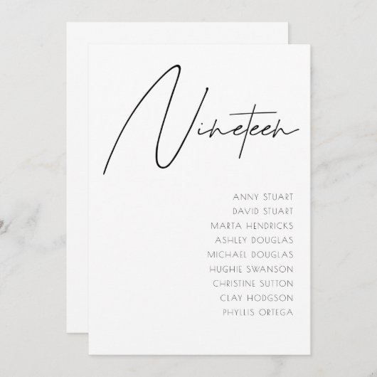 Tabel 19 sjabloon Moderne wedloop Kaart (Voorkant / Achterkant)