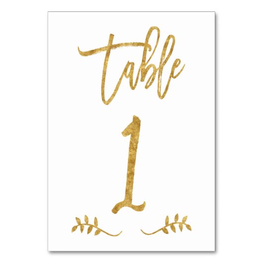 Tabel 1 | Elegant gouden handschrift geborstelde l Kaart (Voorkant)