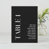 Tabel 1 Modern vet Trouwtafel nummer Kaart (Staand voorkant)