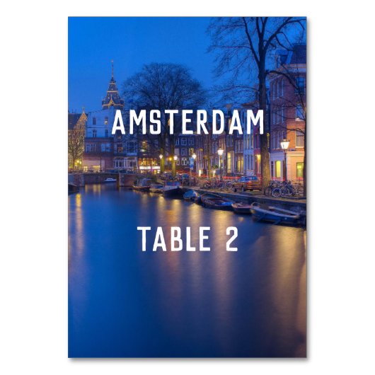 Tabel 1 Nummer bestemming Amsterdam Kaart (Voorkant)