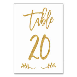 Tabel 20 | Elegant gouden handschrift geborstelde  Kaart