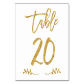 Tabel 20 | Elegant gouden handschrift geborstelde  Kaart (Achterkant)