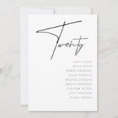 Tabel 20 Moderne sjabloon aantal bruiloft Kaart (Voorkant)