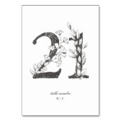Tabel 21 Mooie Floral-sketched Wreath Wedding Kaart (Voorkant)