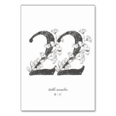 Tabel 22 Mooie Floral Sketched Wreath Wedding Kaart (Voorkant)