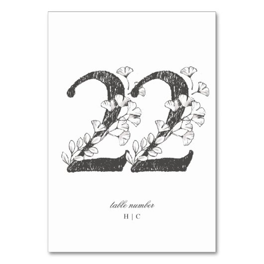 Tabel 22 Mooie Floral Sketched Wreath Wedding Kaart (Voorkant)