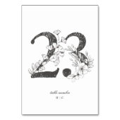 Tabel 23 Mooie Floral Sketched Wreath Wedding Kaart (Voorkant)