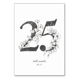 Tabel 25 Mooie Floral Sketched Wreath Wedding Kaart
