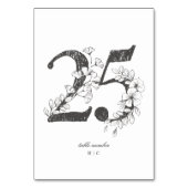 Tabel 25 Mooie Floral Sketched Wreath Wedding Kaart (Voorkant)