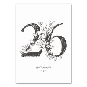 Tabel 26 Mooie Floral Sketched Wreath Wedding Kaart