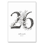 Tabel 26 Mooie Floral Sketched Wreath Wedding Kaart (Voorkant)