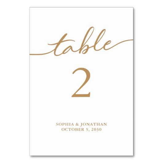 Tabel 2 Goudkalligrafie Aangepast huwelijk Kaart (Achterkant)