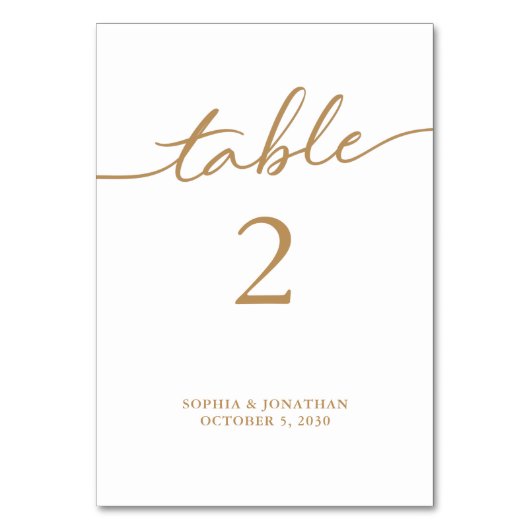 Tabel 2 Goudkalligrafie Aangepast huwelijk Kaart (Voorkant)