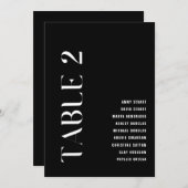 Tabel 2 Modern Bold Wedding Table Nummer Kaart (Voorkant / Achterkant)