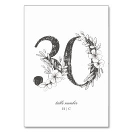 Tabel 30 Mooie Floral Sketched Wreath Wedding Kaart