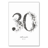 Tabel 30 Mooie Floral Sketched Wreath Wedding Kaart (Voorkant)