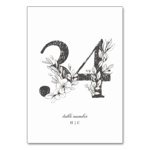 Tabel 34 Mooie Floral Sketched Wreath Wedding Kaart