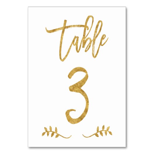 Tabel 3 | Elegant gouden handschrift geborstelde l Kaart (Voorkant)