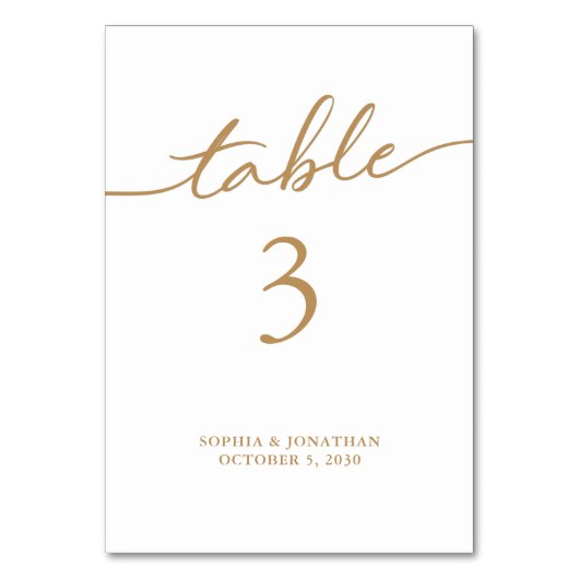 Tabel 3 Goudkalligrafie Aangepast huwelijk Kaart (Voorkant)