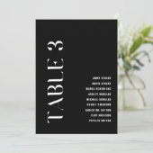 Tabel 3 Modern Bold Wedding Table Nummer Kaart (Staand voorkant)