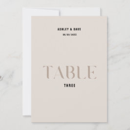 Tabel 3 Vet Beige Trouwtafel Nummer Kaart