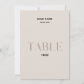 Tabel 3 Vet Beige Trouwtafel Nummer Kaart (Achterkant)