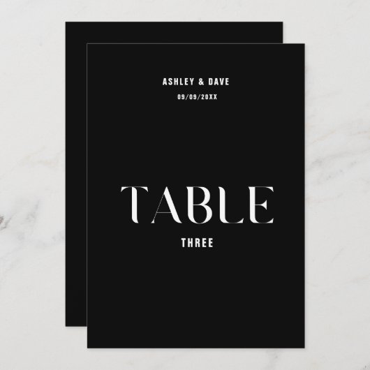 Tabel 3 Vet Trouwtafel nummer Kaart (Voorkant / Achterkant)