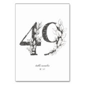 Tabel 49 Mooie Floral-sketched Wreath Wedding Kaart (Voorkant)