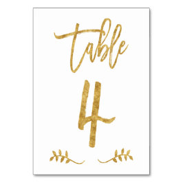Tabel 4 | Elegant gouden handschrift geborstelde l Kaart