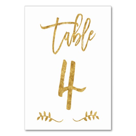 Tabel 4 | Elegant gouden handschrift geborstelde l Kaart (Voorkant)