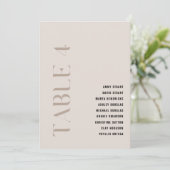 Tabel 4 Modern Bold Beige Trouwtafel Nummer Kaart (Staand voorkant)
