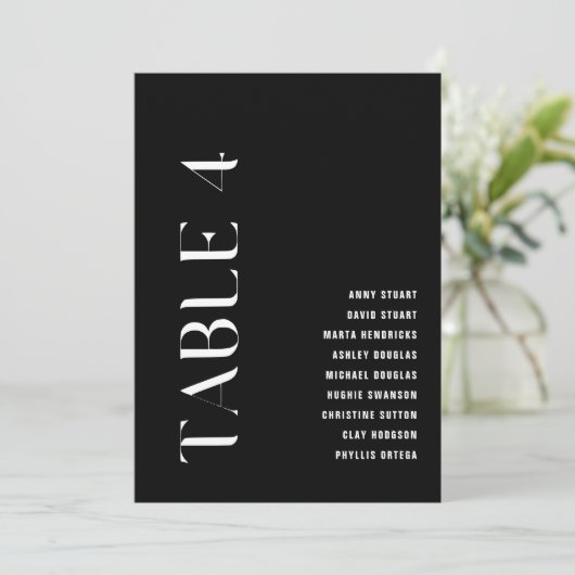 Tabel 4 Modern vet Trouwtafel nummer Kaart (Staand voorkant)