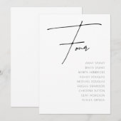 Tabel 4 Moderne sjabloon aantal bruiloft Kaart (Voorkant / Achterkant)