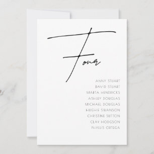 Tabel 4 Moderne sjabloon aantal bruiloft Kaart