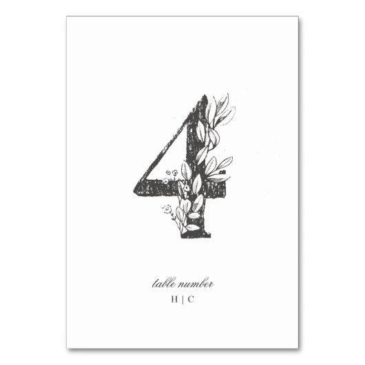 Tabel 4 Mooie Floral-ketting Wreath Wedding Kaart (Voorkant)