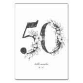 Tabel 50 Mooie Floral Sketched Wreath Wedding Kaart (Voorkant)