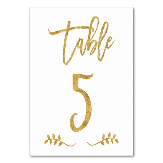 Tabel 5 | Elegant gouden handschrift geborstelde l Kaart (Achterkant)