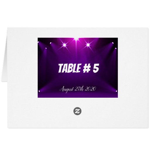 Tabel # 5 Kaart - In het Spotlight Wedding / Parti (Achterkant Horizontaal)