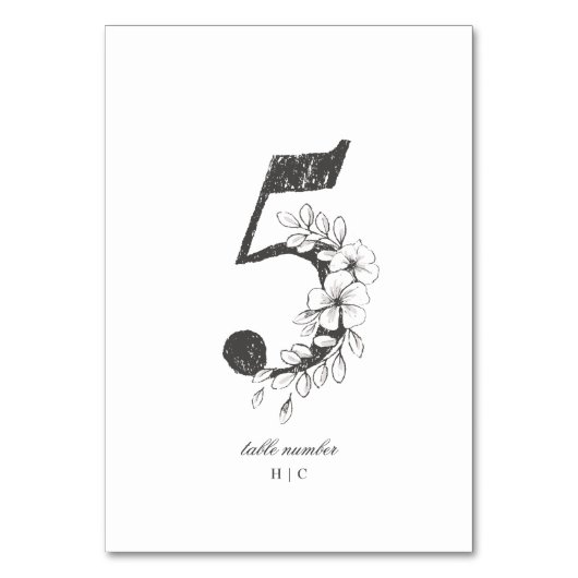 Tabel 5 Mooie Floral-ketting Wreath Wedding Kaart (Voorkant)