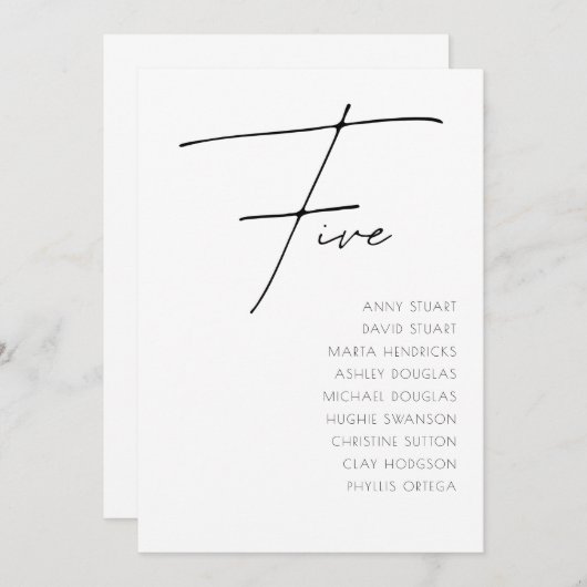 Tabel 5 sjabloon voor moderne weddenschappen kaart (Voorkant / Achterkant)