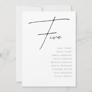 Tabel 5 sjabloon voor moderne weddenschappen kaart