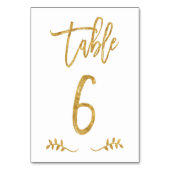 Tabel 6 | Elegant gouden handschrift geborstelde l Kaart (Achterkant)