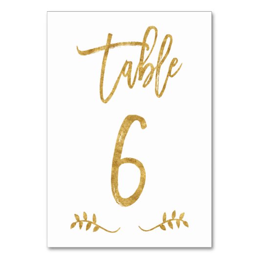 Tabel 6 | Elegant gouden handschrift geborstelde l Kaart (Achterkant)