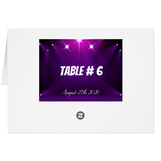 Tabel # 6 Kaart - In het Spotlight Wedding / Parti (Achterkant Horizontaal)