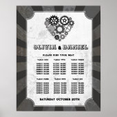 Tabel 6 Zitplan bruiloft Steampunk bruiloft Poster (Voorkant)