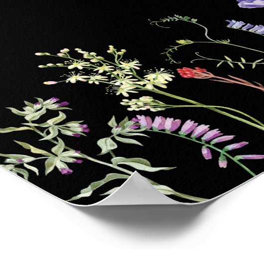 Tabel 6 Zitplan Wedding Wildflowers Donker Poster (Hoek)