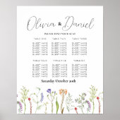 Tabel 6 Zitplan Wedding Wildflowers Poster (Voorkant)
