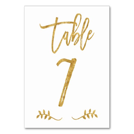 Tabel 7 | Elegant gouden handschrift geborstelde l Kaart (Achterkant)