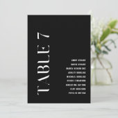 Tabel 7 Modern vet Trouwtafel nummer Kaart (Staand voorkant)